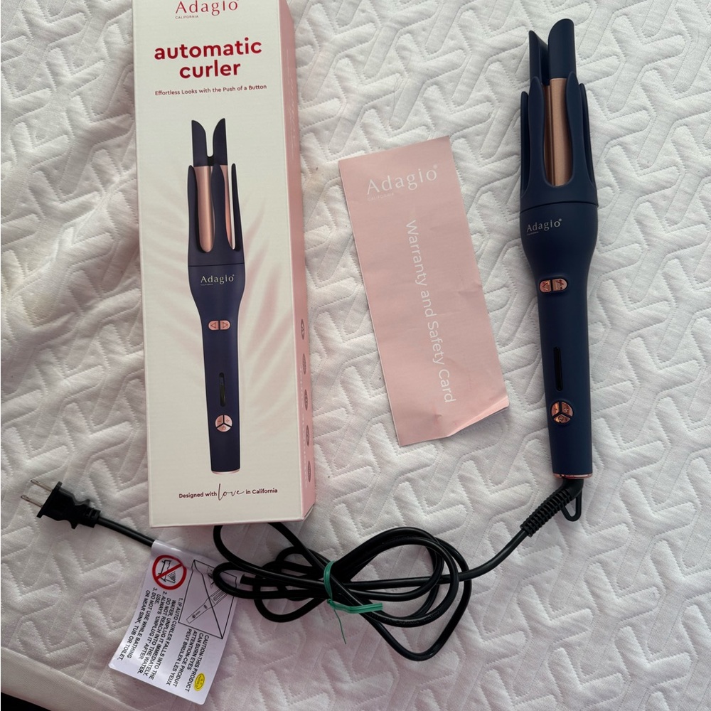 Adagio Automatic Hair Curler - Navy and Rose Gold